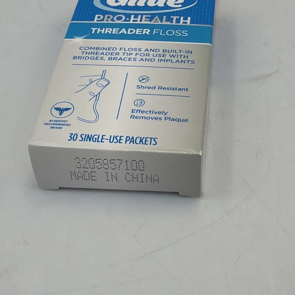 Oral-B Glide Pro-Health Threader Floss 30 Single-Use Packets Discontinued New